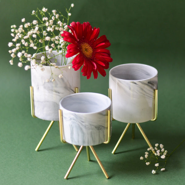 Marble Planter With Stand