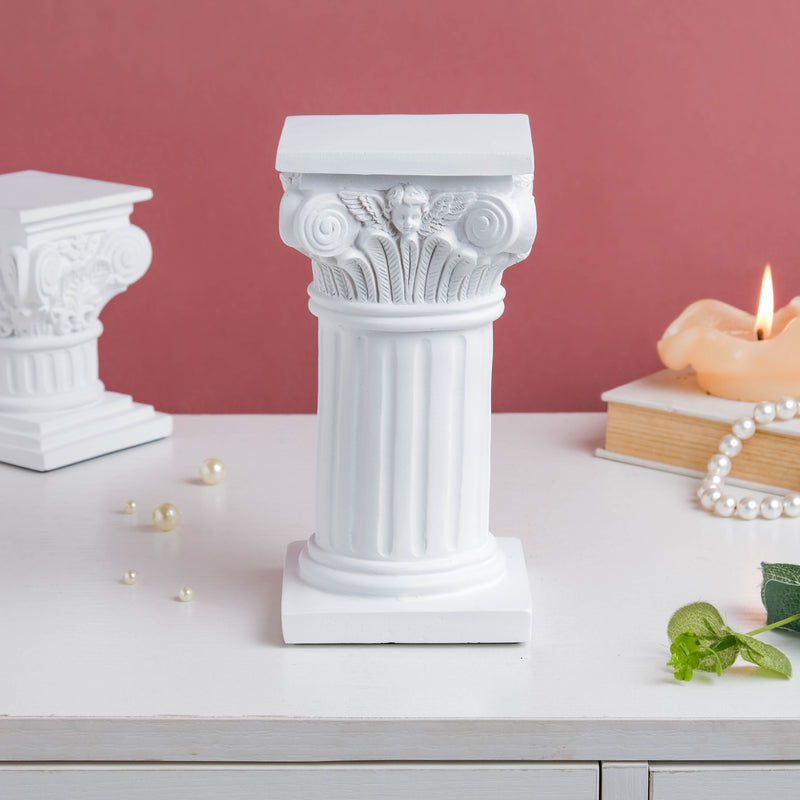White Augustus Roman Pillar Large - Showpiece | Home decor item | Room decoration item