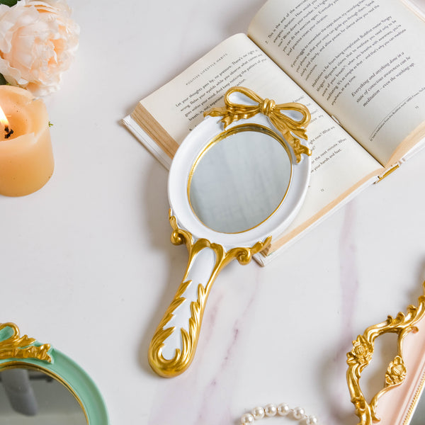 Venus Vanity Handheld Mirror White - Vanity mirror: Buy mirror online | Mirror for dressing table and room decor