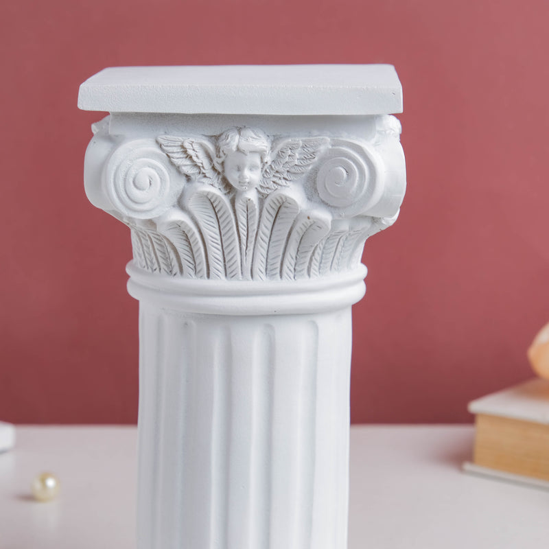 White Augustus Roman Pillar Large - Showpiece | Home decor item | Room decoration item