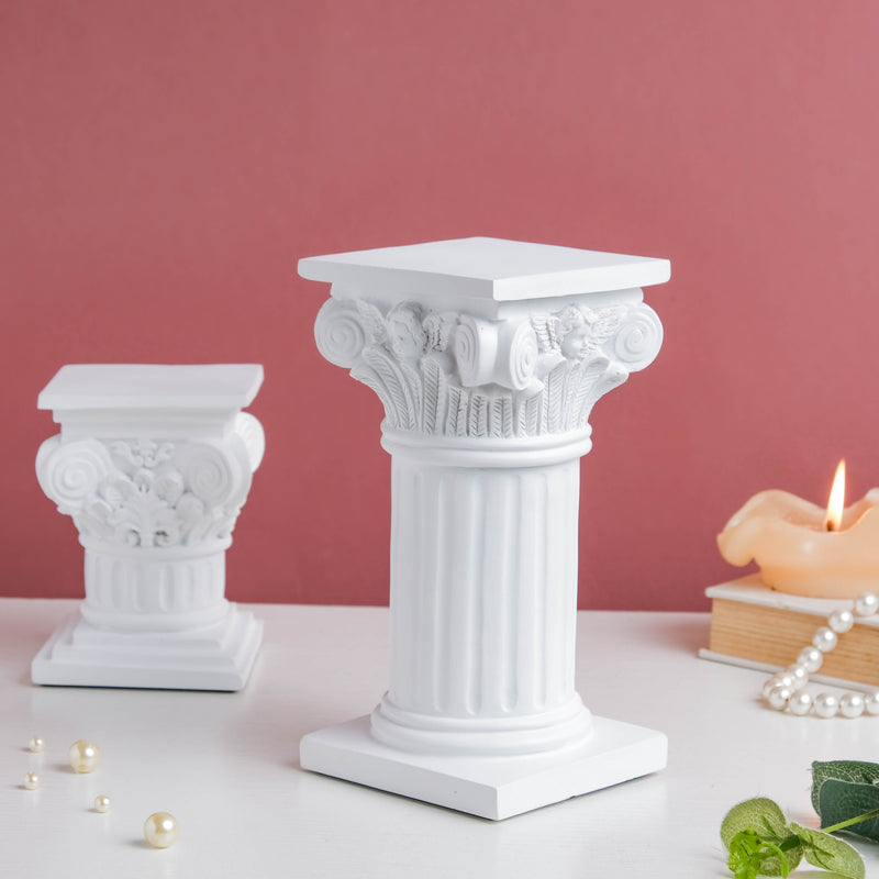 White Augustus Roman Pillar Large - Showpiece | Home decor item | Room decoration item