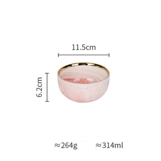 Pink Marble Bowls - Bowl, ceramic bowl, serving bowls, noodle bowl, salad bowls, bowl for snacks, large serving bowl | Bowls for dining table & home decor