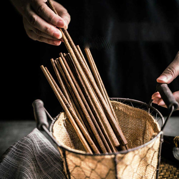 Wooden Chopsticks Set of 4
