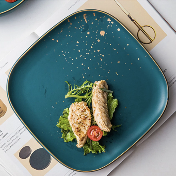 CARA square dinner plate - midnight green