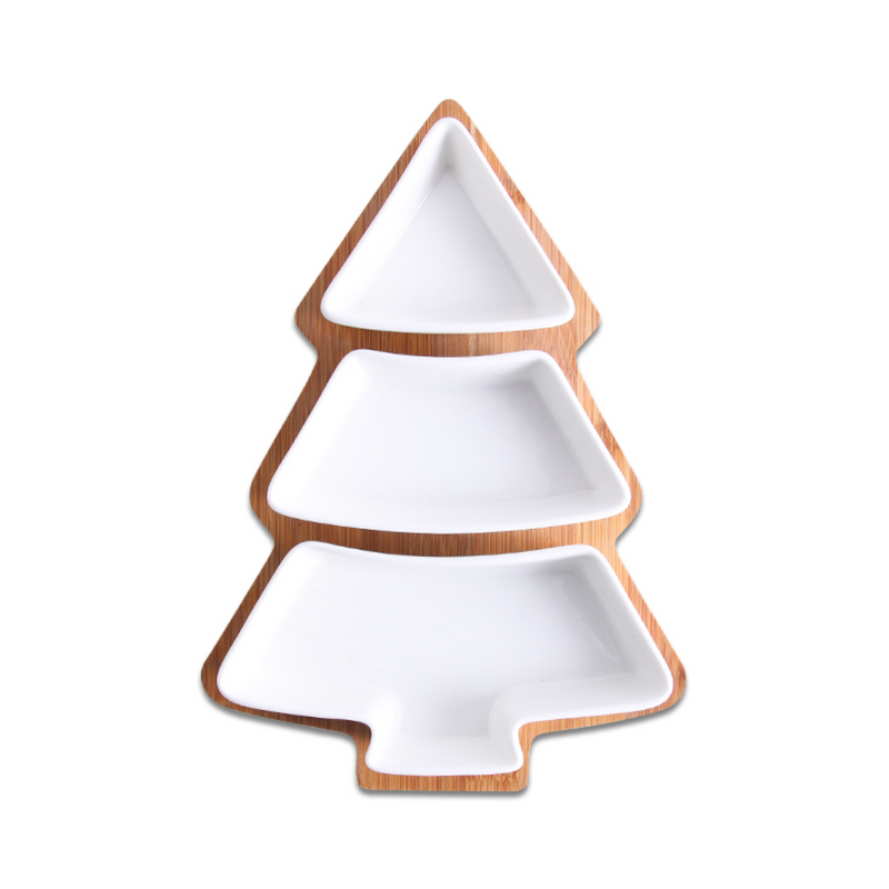 MERRY Christmas Tree Plate - Bowls, serving bowls, ceramic bowls, snack serving bowls, section bowls, small serving bowls | Bowls for dining table & home decor