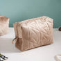 Beige Blossom Vanity Pouch Set Of 3