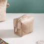 Beige Blossom Vanity Pouch Set Of 3