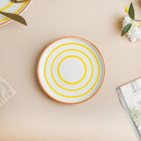 Spiral Snack Plate Yellow 6 Inch - Serving plate, snack plate, dessert plate | Plates for dining & home decor