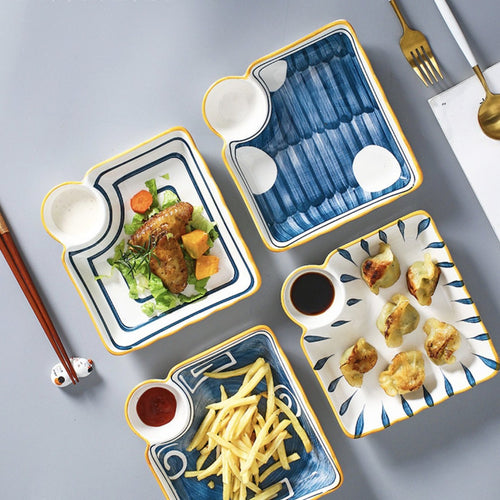 Chip and Dip Plate Nitori - Serving plate, snack plate, momo plate, plate with compartment | Plates for dining table & home decor