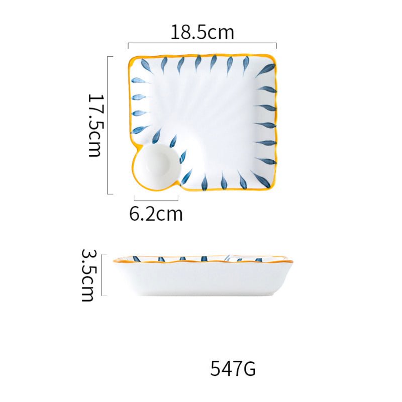 Chip and Dip Plate Nitori - Serving plate, snack plate, momo plate, plate with compartment | Plates for dining table & home decor