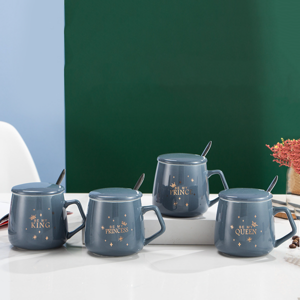 Grey Cup with Lid- Mug for coffee, tea mug, cappuccino mug | Cups and Mugs for Coffee Table & Home Decor