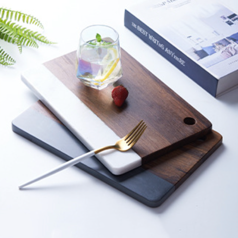 Marble And Wood Cheese Board - Cheese platter, serving platter, food platters | Plates for dining & home decor
