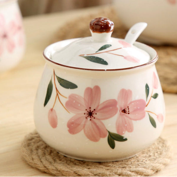 Sakura Spice Jar Set with Tray