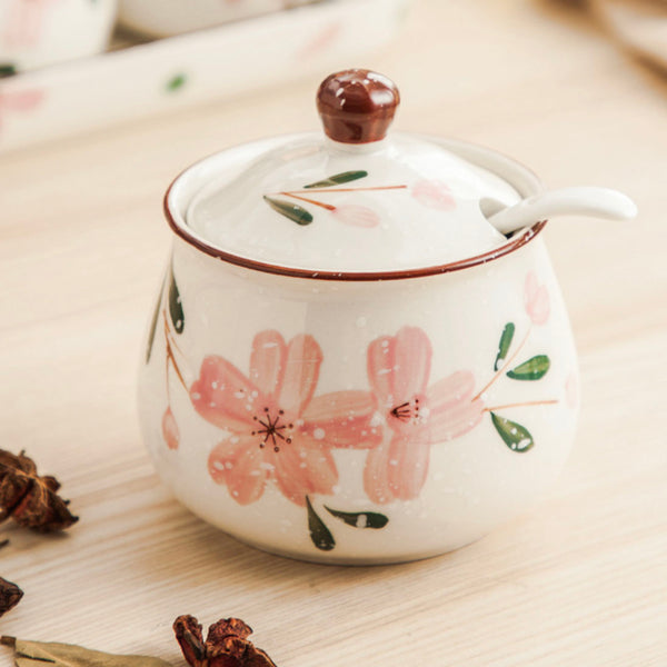 Sakura Spice Jar Set with Tray