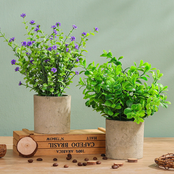 Pot With Faux Flowers