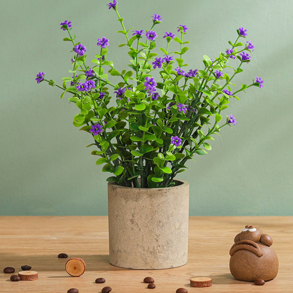 Pot With Faux Flowers