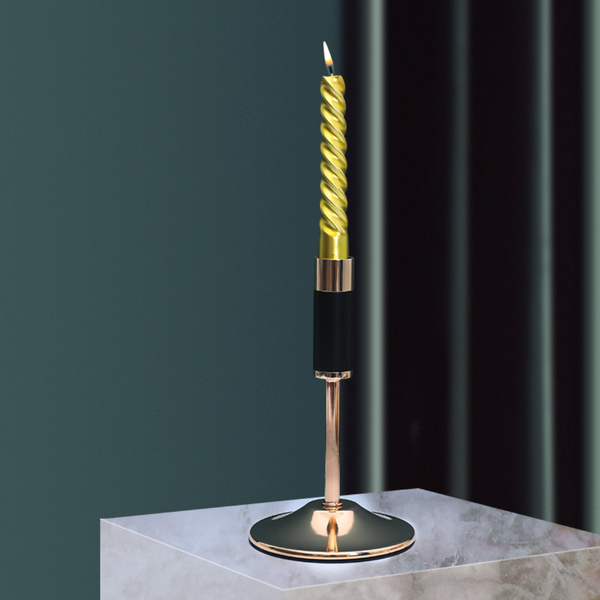 Black Contemporary Candle Holder Set of 2