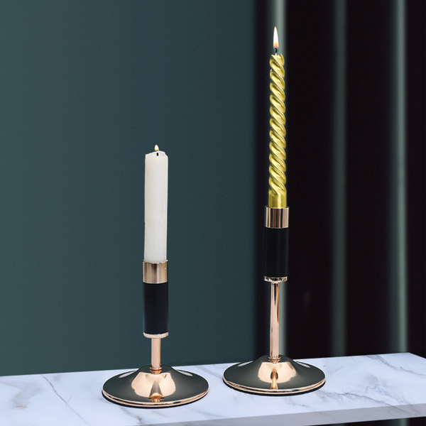 Black Contemporary Candle Holder Set of 2
