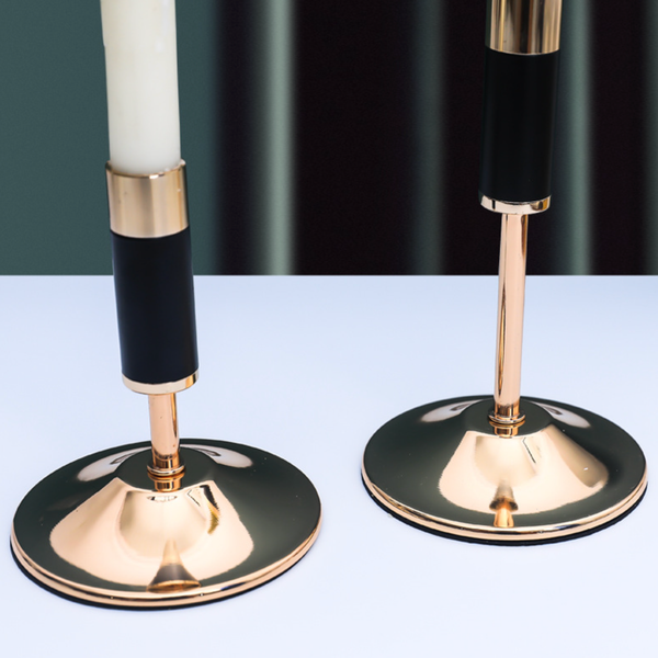 Black Contemporary Candle Holder Set of 2