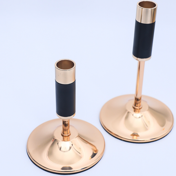 Black Contemporary Candle Holder Set of 2