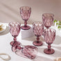 Rose Crystal Red Wine Glass Mauve Set Of 6 300 ml