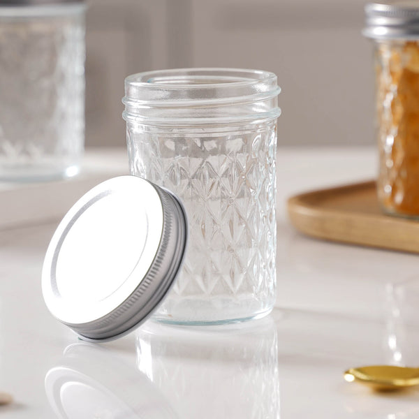 Textured Mason Jar Medium Set of 6