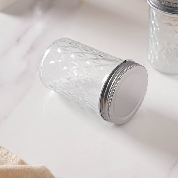 Textured Mason Jar Medium Set of 6