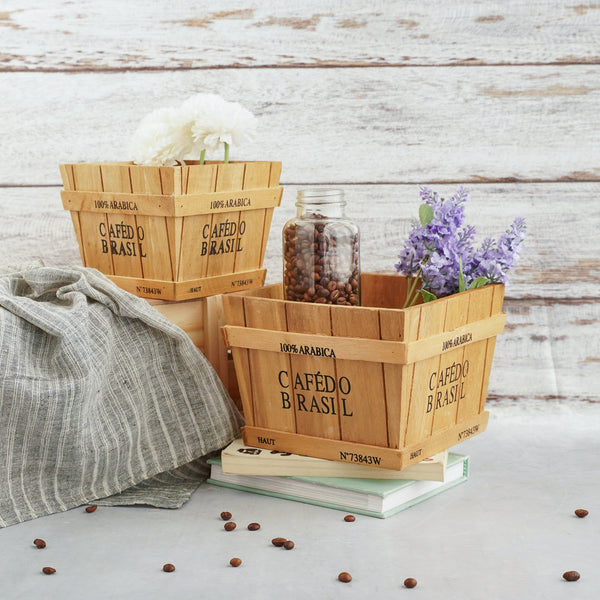 Wooden Planter Box - Set of 2 - Basket | Crate