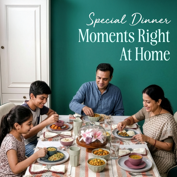 Cosy dinner at home ideas with beautiful table setting and ambience.