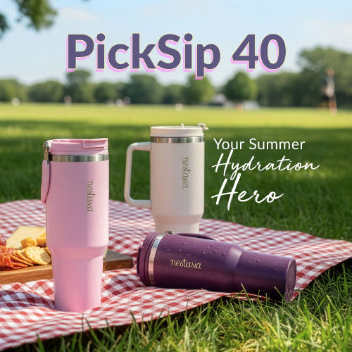 Stay hydrated all summer with the leakproof picksip 40 stainless steel water bottle.