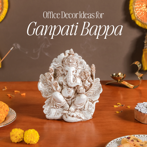 Creative Ganpati decoration ideas for office desk, wall art, and pooja corner.