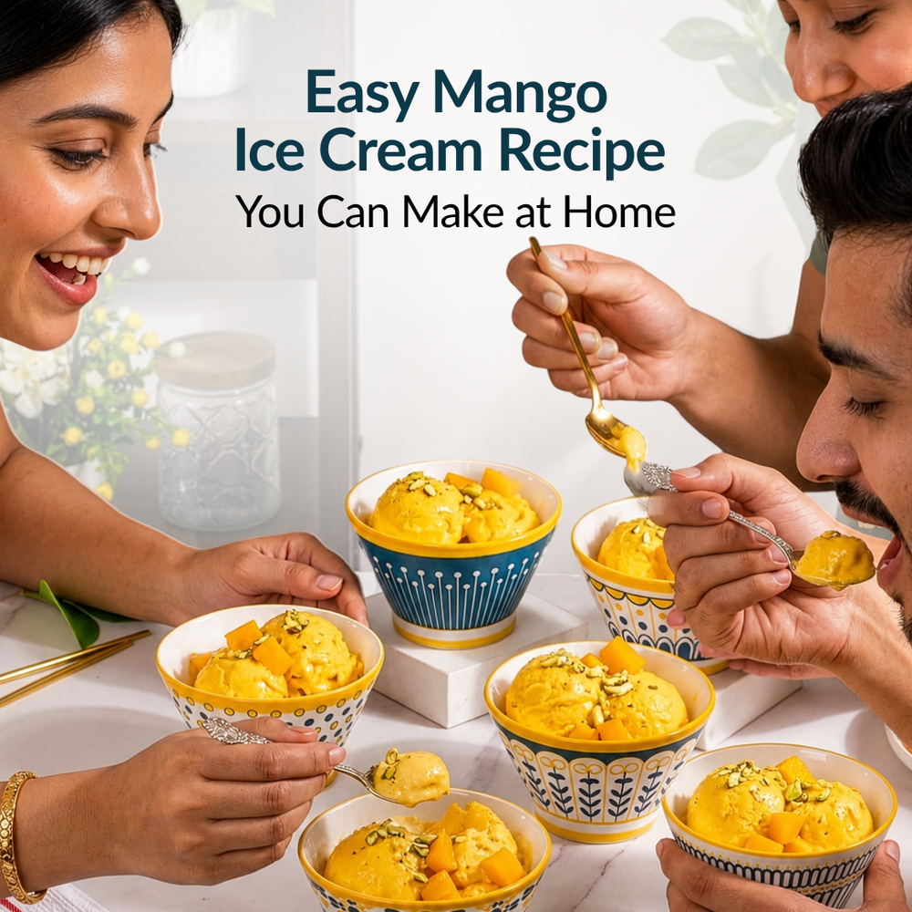 Mango Ice Cream Recipe - How To Make Mango Ice Cream At Home