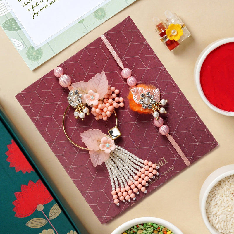 Blush Berry Rakhi And Lumba Gift Set