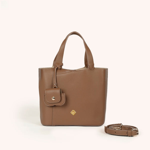 Nara Brown Tote Bag With Sling