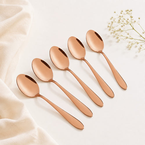Rose Gold PVD Coated Spoon Set Of 12