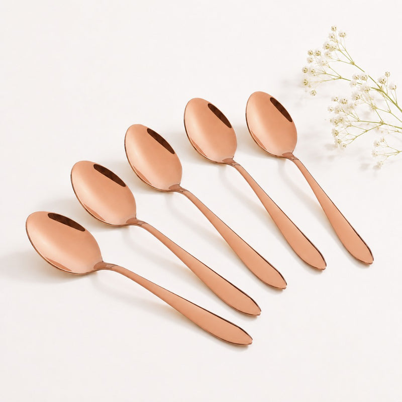 Rose Gold PVD Coated Spoon Set Of 12