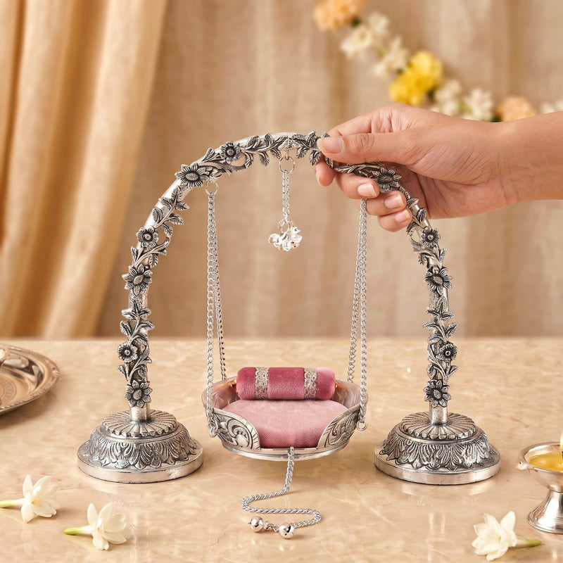 Silver Plated Brass Arch Laddoo Gopal Jhula
