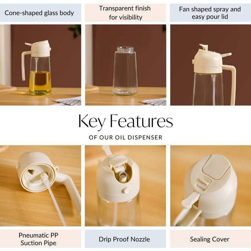 2 In 1 Spray And Pour Oil Dispenser Bottle 470ml