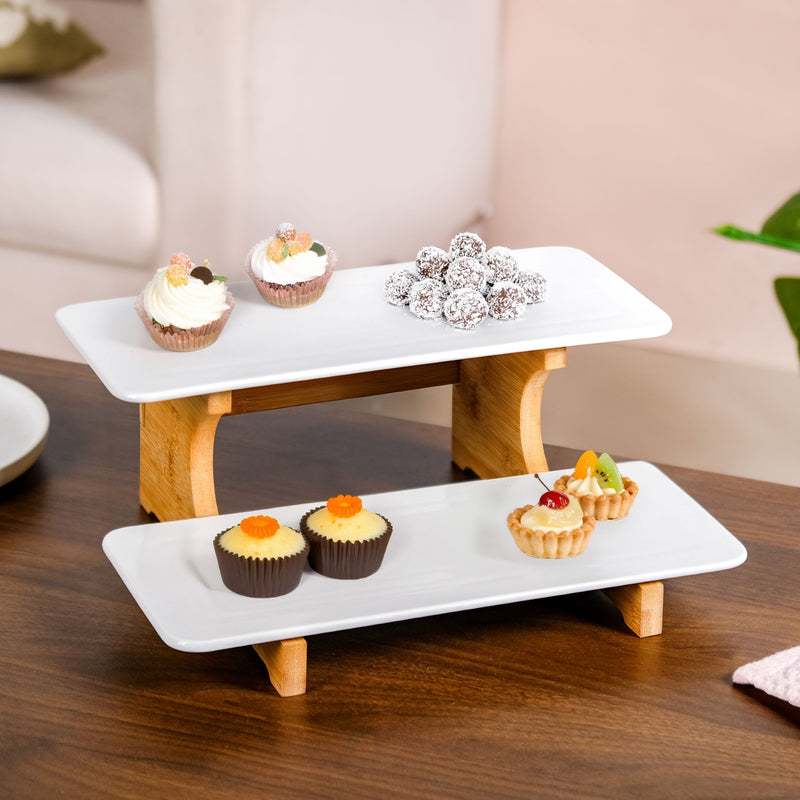 2 Tier Ceramic Dessert Platter