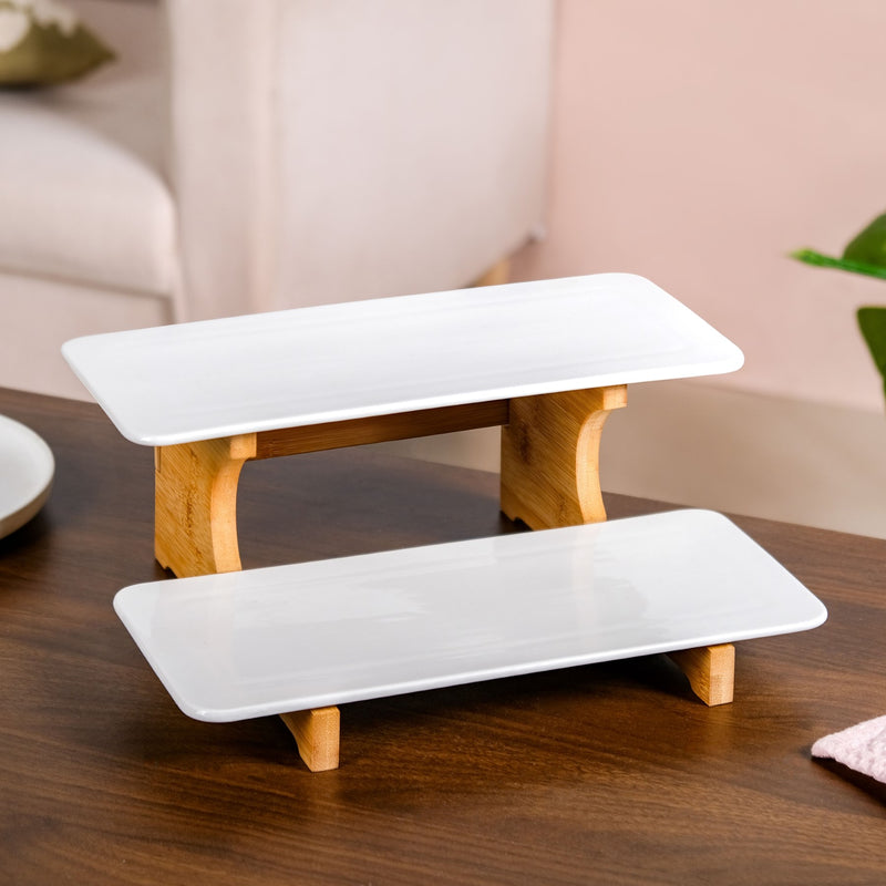 2 Tier Ceramic Dessert Platter