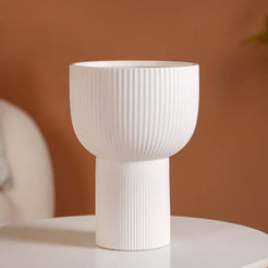 European Ceramic Flower Pot White- Wide Mouth Ceramic Pot, White Flower Pot, Decorative Ceramic Planter, White Pot for Flowers