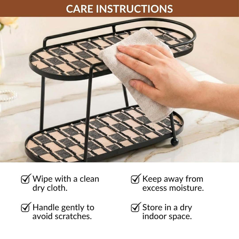 2 Tier Luxury Display Tray Black Brown