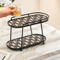 2 Story Vanity Storage Display Tray Black And Brown