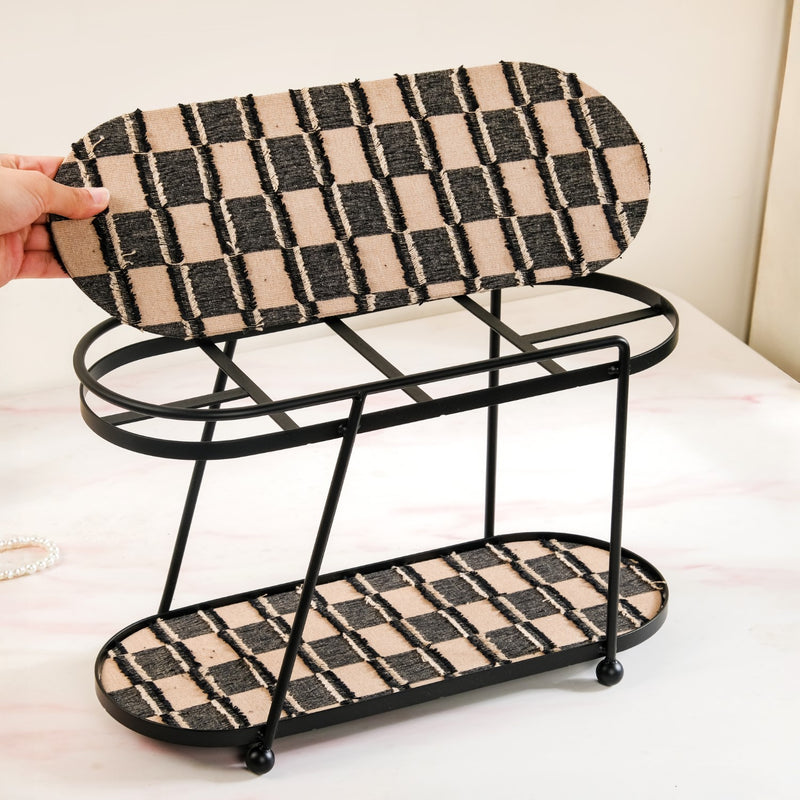 2 Story Vanity Storage Display Tray Black And Brown