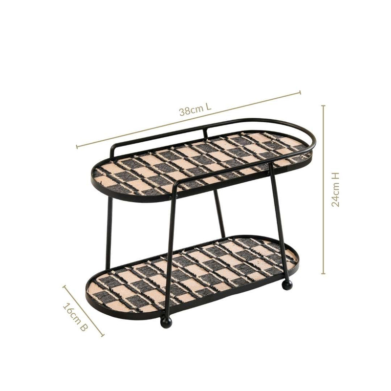 2 Tier Luxury Display Tray Black Brown