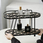 2 Story Vanity Storage Display Tray Black And Brown