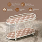 2 Tier Vanity Storage Display Tray White Brown
