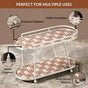 2 Tier Vanity Storage Display Tray White Brown