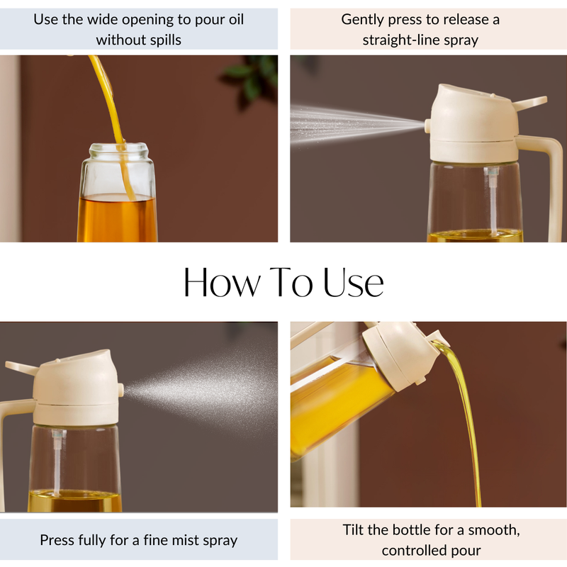 2 In 1 Spray And Pour Oil Dispenser Bottle 470ml