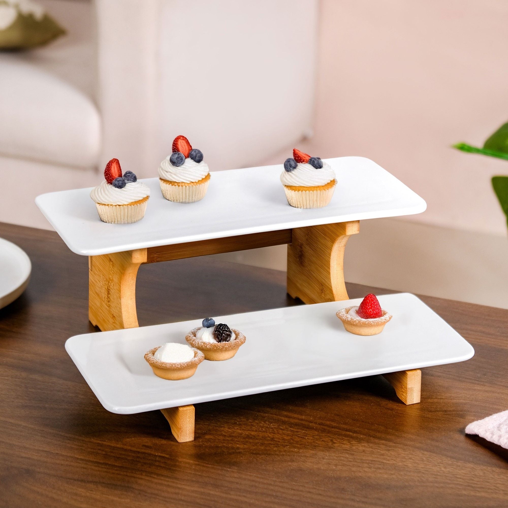 2 Tier Ceramic Dessert Platter